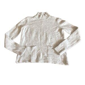 Marled Reunited Clothing Womens Mock Neck Sweater-Light Gray-Size S-GUC